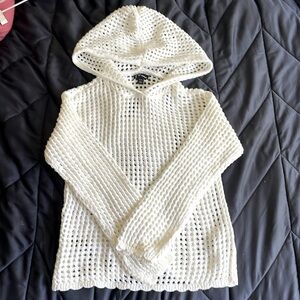 White‎ Knit Hooded Sweater